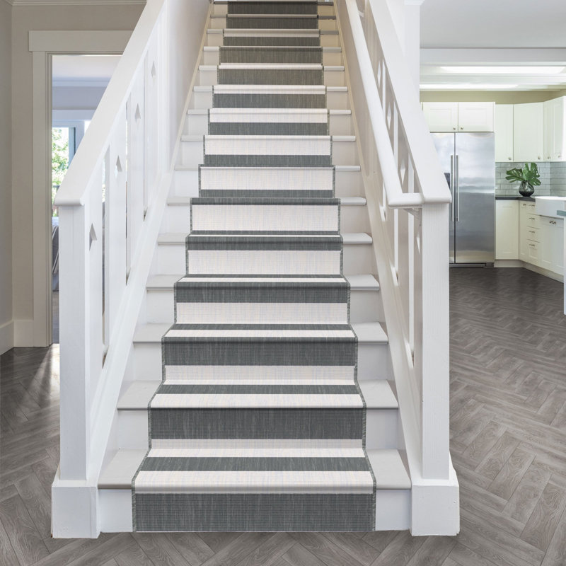 Stair Runner Striped Flatweave Area Rug, Runner 60 x 450 cm