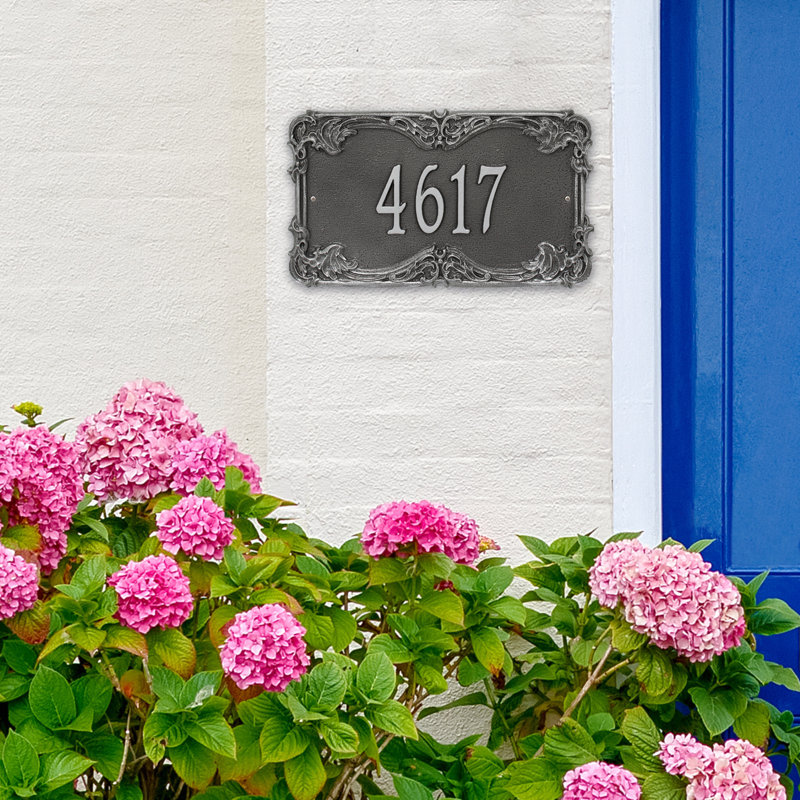 Plaque d'adresse murale 1 ligne Signature Series, Gris fumée, Gris, Oui