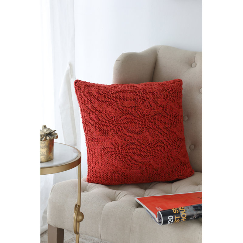 Cotton Reversible Throw Pillow, Orange