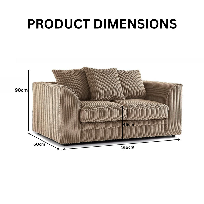 2 Seater Corduroy Sofa, Coffee