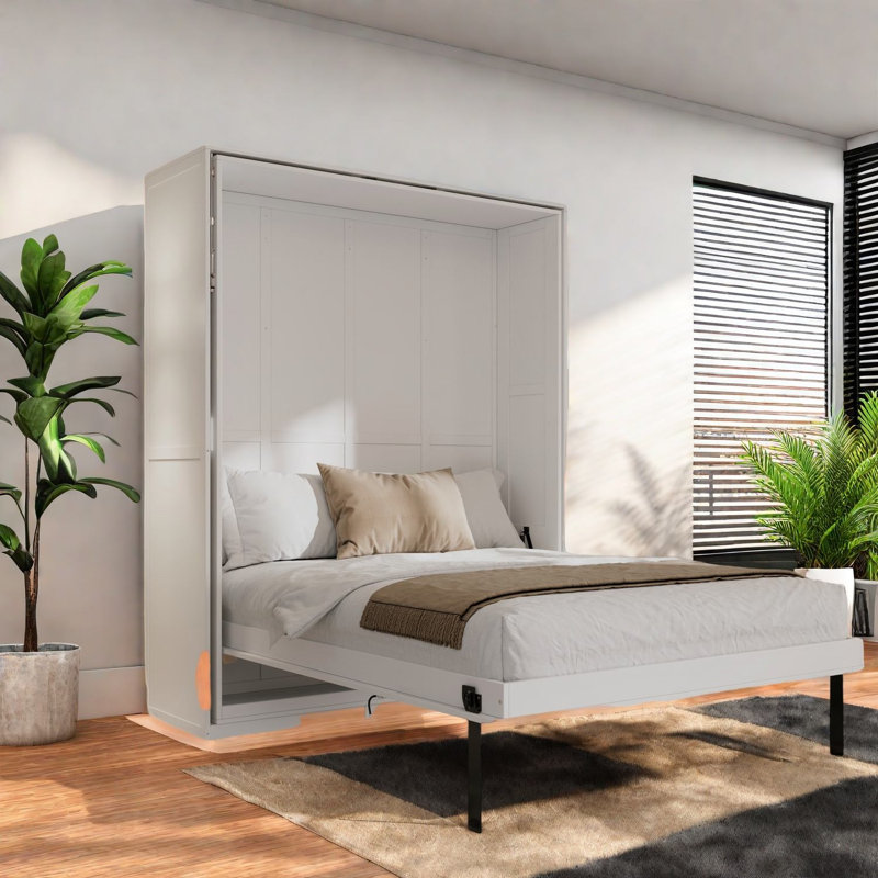 Grands lits rotatifs peu encombrants, conception moderne en bois MDF pour les petites maisons
