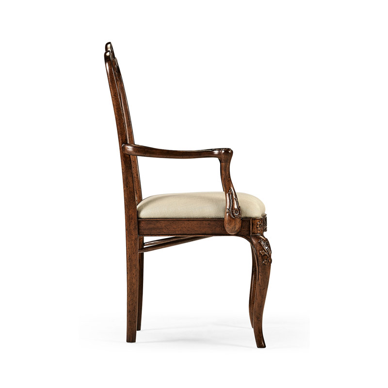 Mazo Upholstered Arm Chair, Antique Mahogany
