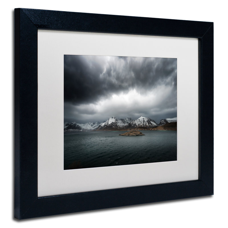 Gris, reproduction de photo encadrée, H 11 po x l 14 po x P 0,5 po, Blanc