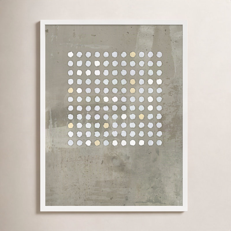 Circles In Squares 2 By Jacques Pilon - Framed Wall Art, 25" H x 20" W x 1.25" D, White