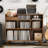 Meher 45'' W Record Player Stand with Charging Station and Media Shelves-352173031