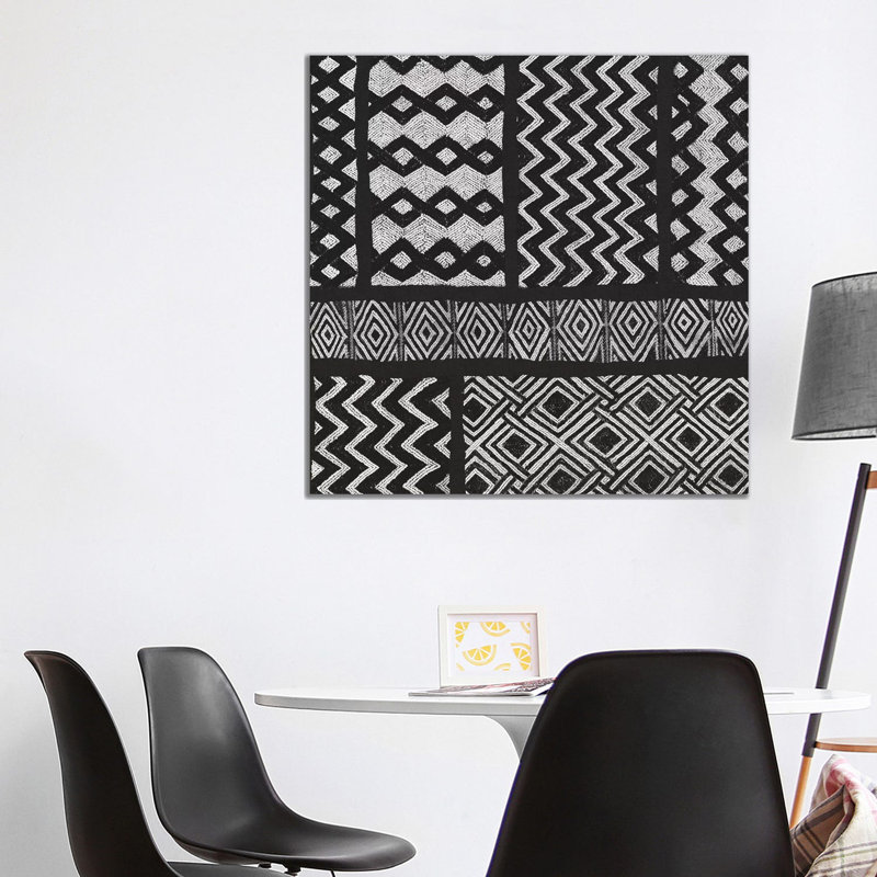 Kuba Abstract, B&W IV 1 Piece Wrapped Canvas Wall Art, 93.98 cm H x 93.98 cm W x 1.91 cm D