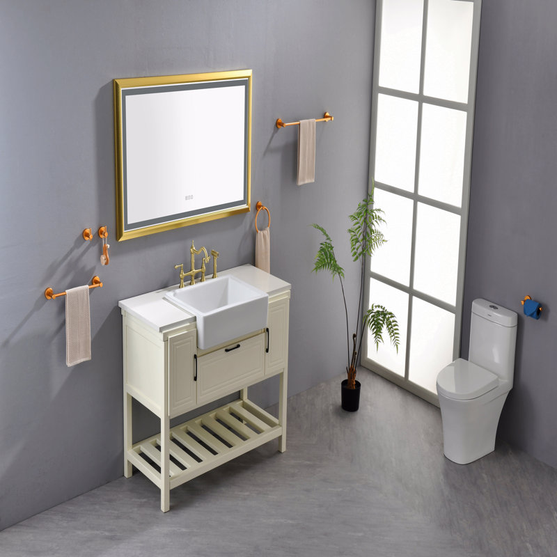 Miroir de salle de bain 48 "x 30" avec cadre en aluminium et miroir mural