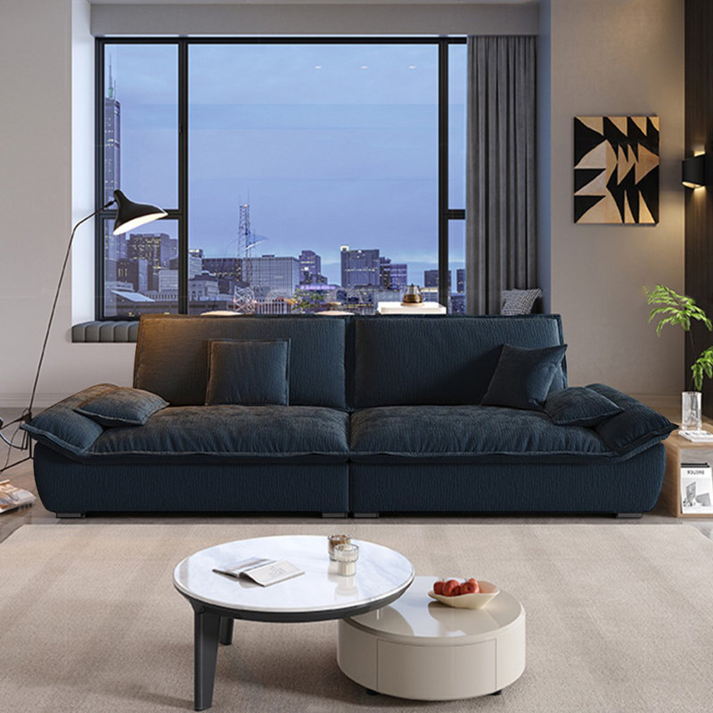 Canapé modulaire en chenille noire