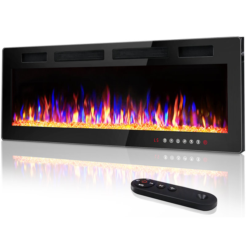 Aishe Electric Fireplace, 18.11" H x 72" W x 3.86" D