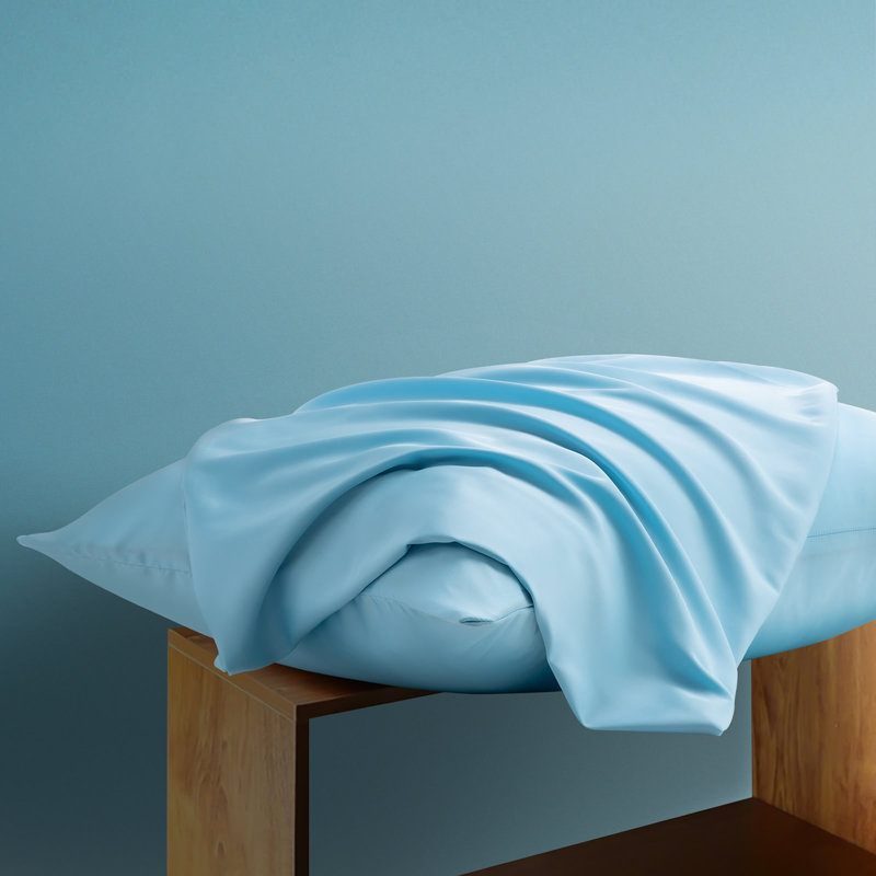 Silk Luxe Pillowcases (set of two), Queen Pillowcase, Clear Sky