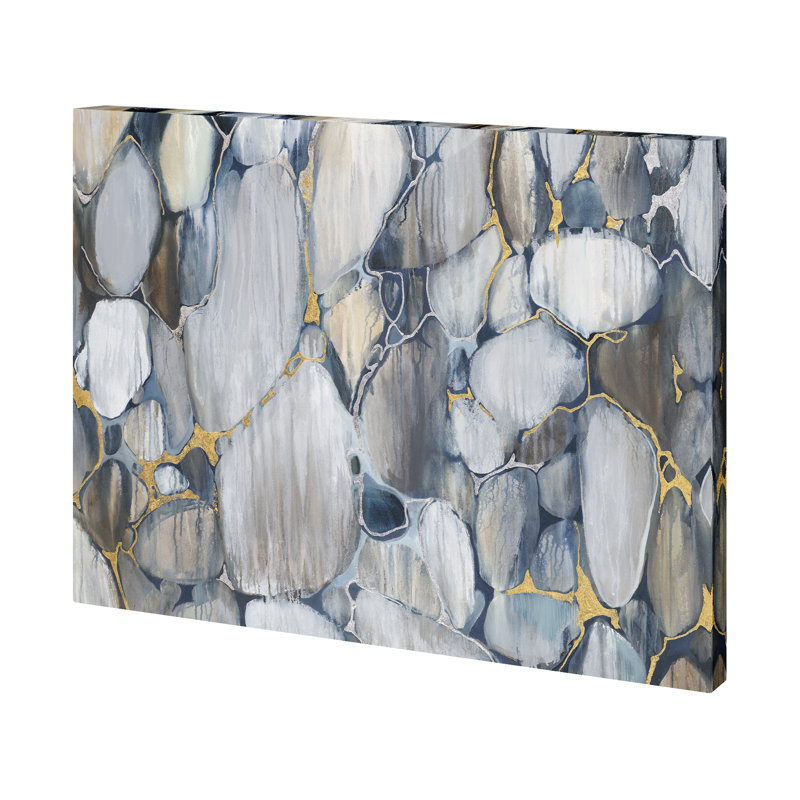 River Rocks 2 a, toile texturée embellie à la main, H 40 po x l 50 po x P 1,5 po