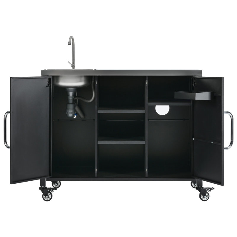 55.5" Outdoor Kitchen Island With Sink