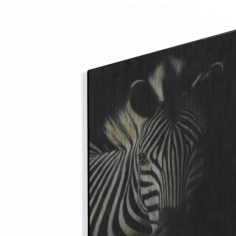 «Zebra Fade To Black2» par David Stri, art luxueux en métal «Zebra Fade To Black2» par David Stribble