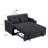 Black Multifunctional Modern Foldable Sofa Bed With Usb, Adjustable