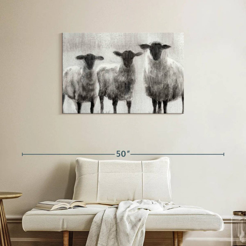 Brampt Rustic Sheep I, 24" H x 36" W