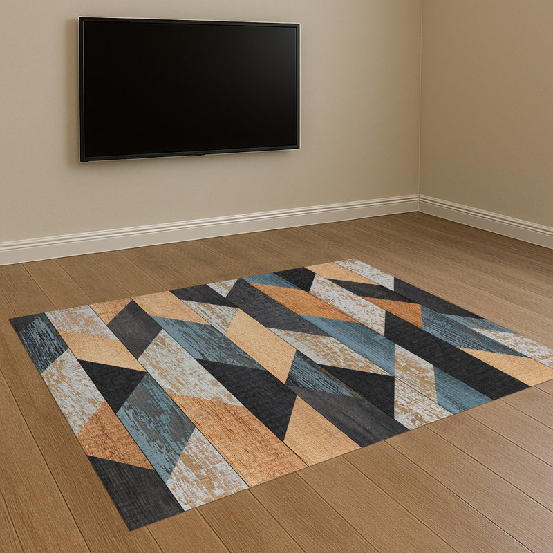 Geometric Area Rug, Rectangle 90 x 150 cm