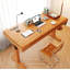 Bureau à hauteur réglable en bois de cerisier moderne avec deux tiroirs-1877813954