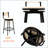 Handwoven Paper Rope Swivel Barstool - Black Frame with Creamy White Seat-1595270342