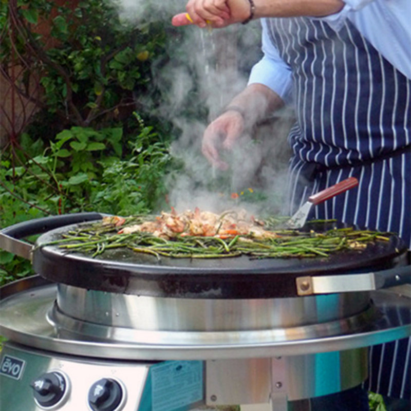 Stainless Steel Propane Gas Grill with Smoker and Wheels
