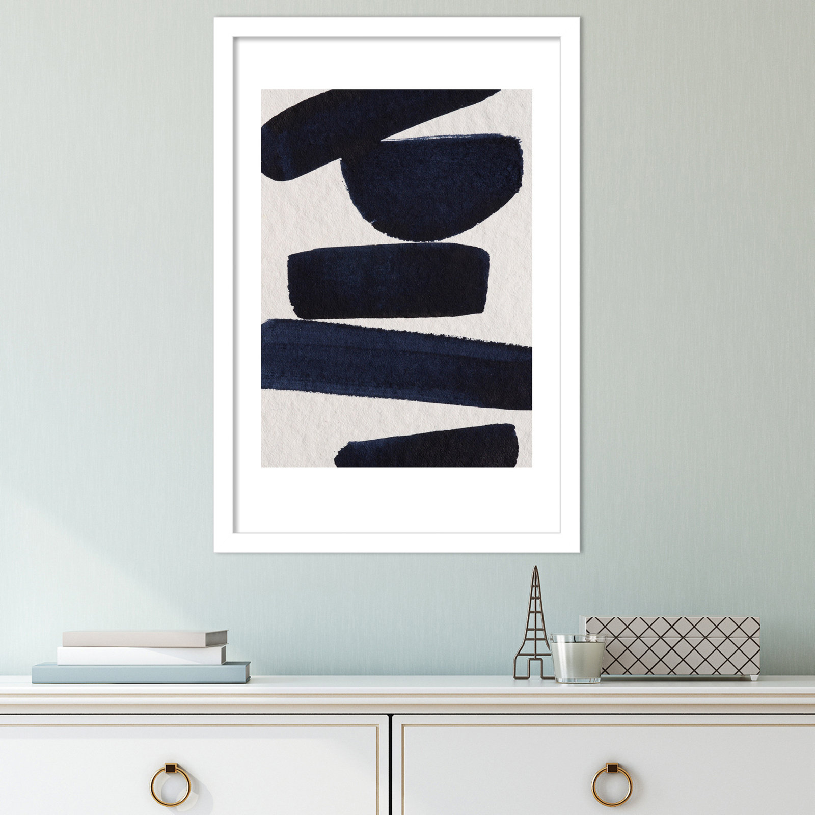 Japandi 5 by Simon West, White, 21.15" H x 14.4" W x 0.88" D