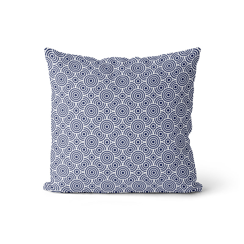 Coussin 18 X 18 Graceanne noir et blanc, Bleu marine / blanc