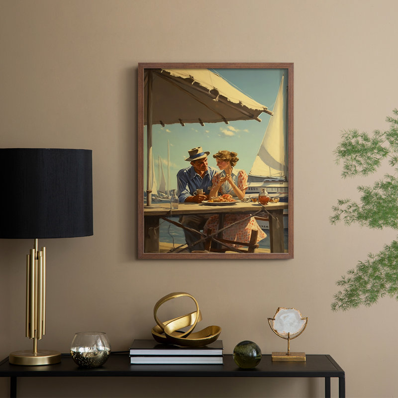 NAUTICAL Series DCXXXIX Framed Print - Solid Wood, 21" H x 17" W, Walnut