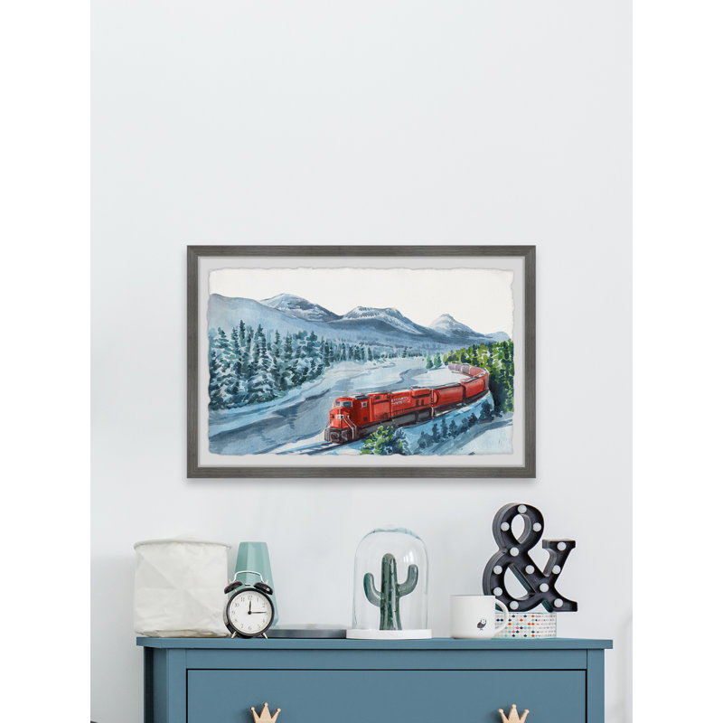 Train Ride To Yukon - Single Picture Frame Painting, 20cm H x 30cm W
