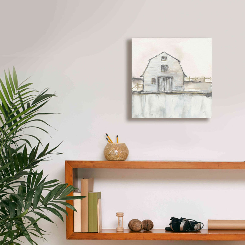 «Mecnun White Barn III» sur toile par Chris Paschke, H 12 po x l 12 po x P 0,75 po