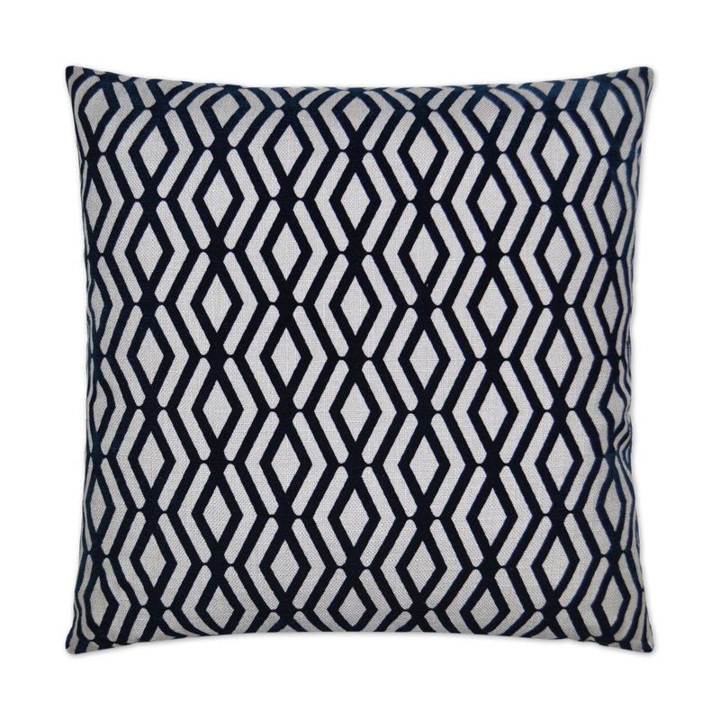 Fulcrum Geometric Reversible Throw Pillow, Navy, Rectangle 14"H x 24"W