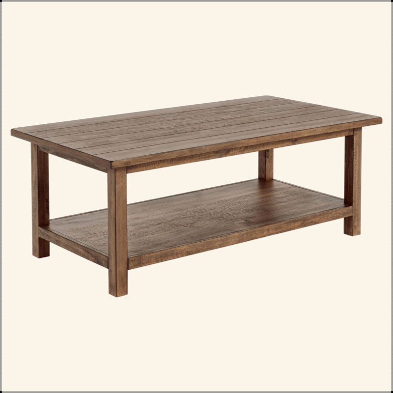 Wood Coffee Table With Shelf
