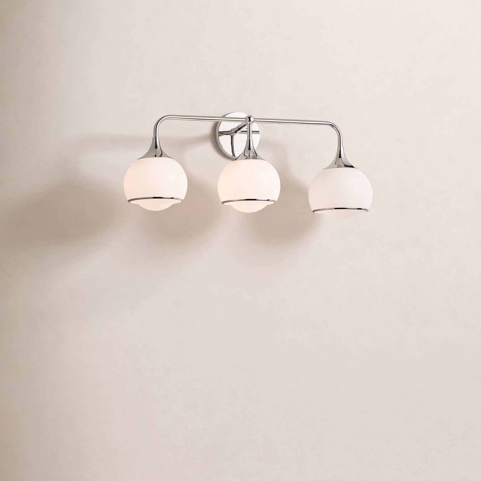 Kegan Dimmable Vanity Light, Polished Nickel, 3