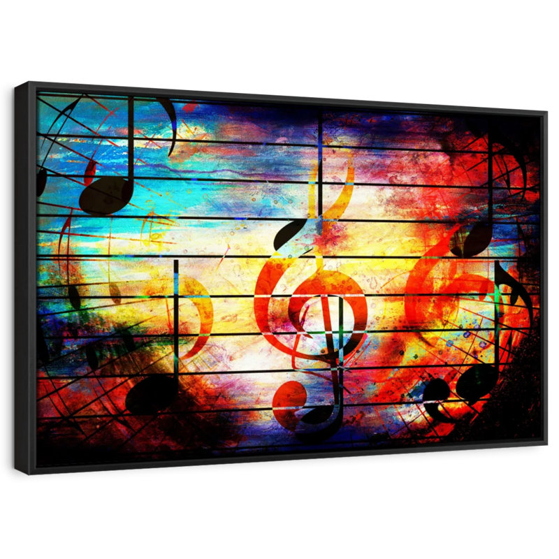«Abstract Music Grunge», reproduction sur toile, H 9 po x l 13 po