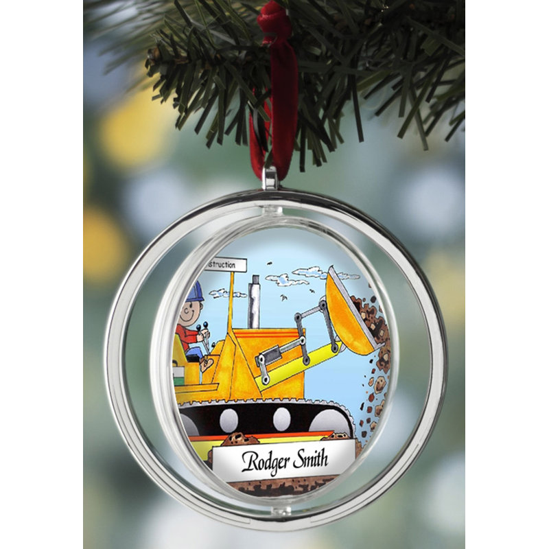 Ornement de Noël personnalisable pour bulldozer personnalisable, Oui