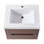 Meuble-lavabo suspendu de 61 cm (24 po) avec lavabo intégré en acrylique, 2 tiroirs et fini noyer foncé-1776386558