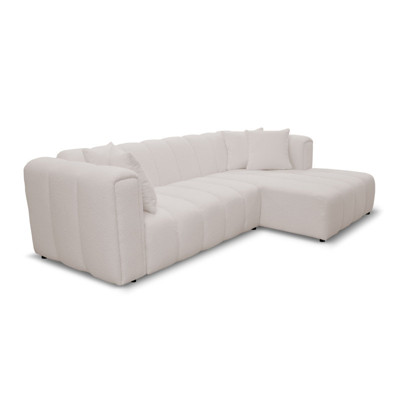 Oheneba 3 Seater Corner Sofa , Perle, Right Hand Facing
