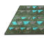 Tapis turquoise / bleu en laine tissé à la machine Derrice-1970051648