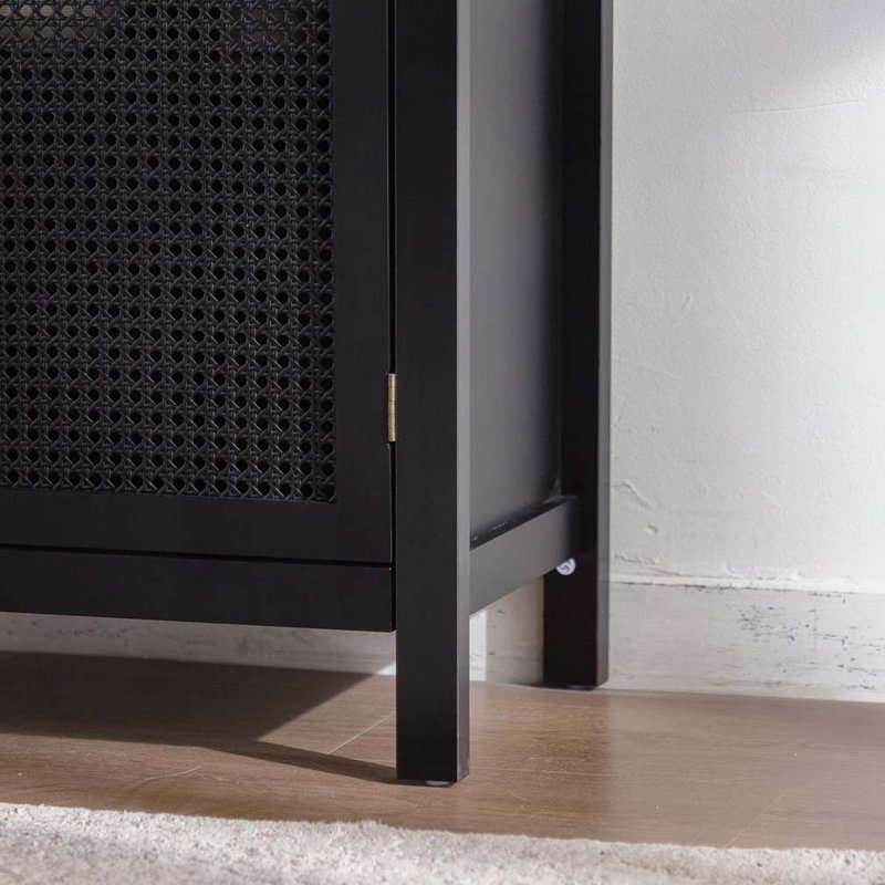 Armoire d'appoint 29 po à 2 portes en rotin, H 30,2 po x l 28,94 po x P 14 po