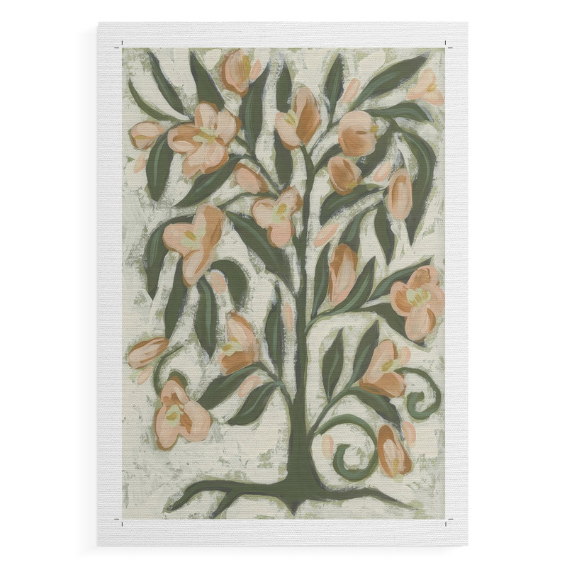 Folk Peach Blossoms I - reproduction de toile seulement - non encadrée, H 27 po x l 18 po
