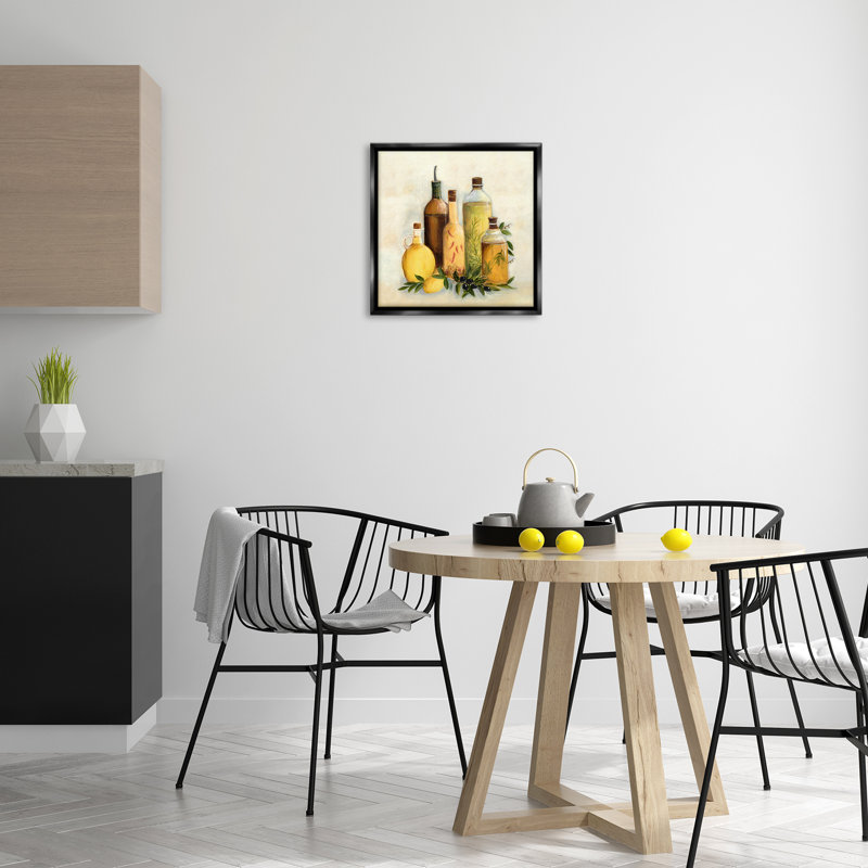 Art mural sur toile flottant, "Traditional Kitchen Huiles", par Marilyn Dunlap, Cadre flottant noir de jais