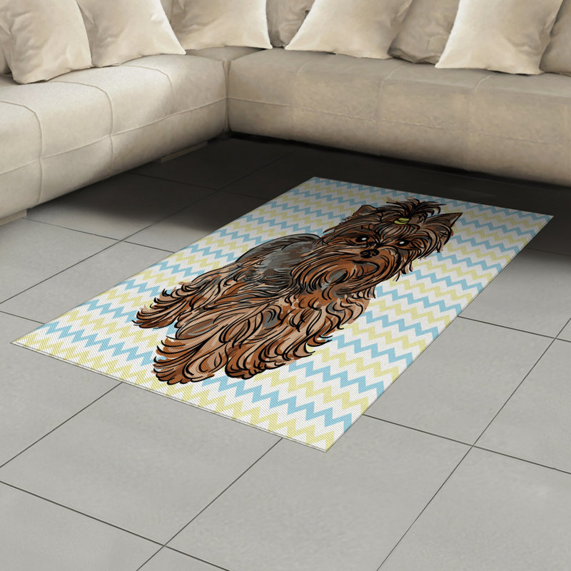 Yorkie High Density Long Fiber Poly Threads Decorative Area Rug Carpet, Rectangle 4' x 5'8"