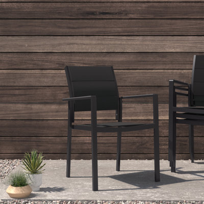 Outdoor Mesh And Aluminum Dining Chairs