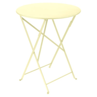 Bistro Round Metal Folding Outdoor Bistro Table With Umbrella Hole , in. W in. D
