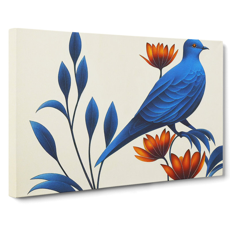 An Art Deco Dove Bird - Wrapped Canvas Print, 35cm H x 50cm W x 3cm D