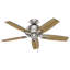Ventilateur de plafond standard à 5 pales de 44 po avec chaînette et ensemble d'éclairage Donegan inclus-23681527