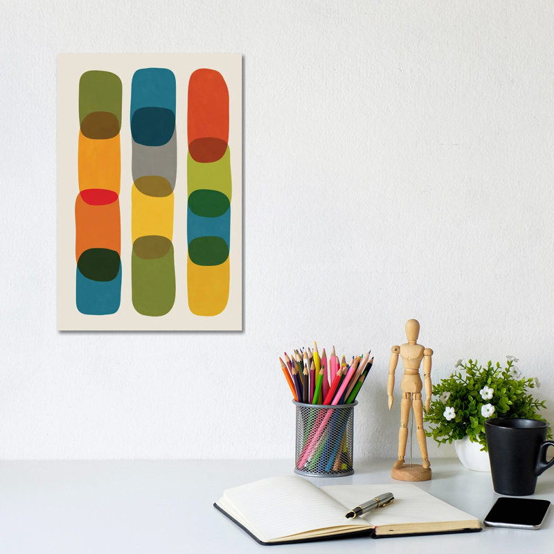 Giclée colorée Mid-Century Modern Bold I - Toile tendue avec châssis