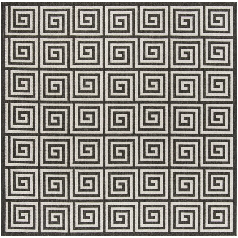 Headrick Performance Geometric Indoor/Outdoor Area Rug, Square 6'7"