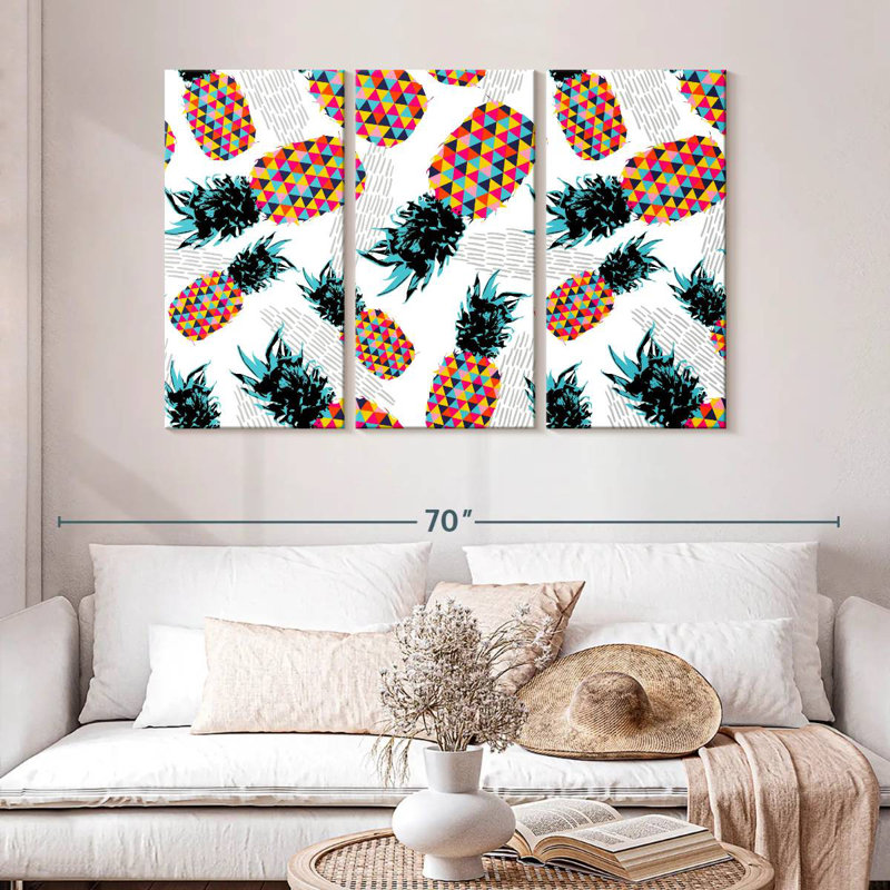 Yarlin Vibrant Pineapple Pattern, 32" H x 50" W