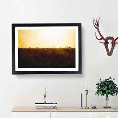 Giraffes at Sunset - Picture Frame Graphic Art Print