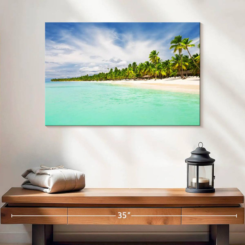Plage de sable de Pointe Cana, H 16 po x l 24 po
