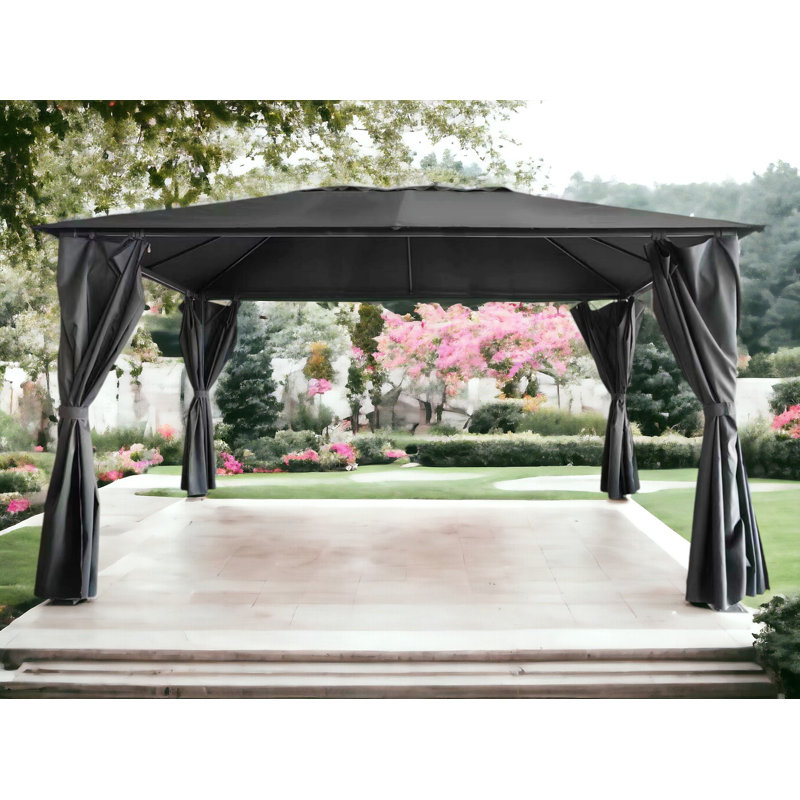 Titan 3Mx3m Galvanised Steel Gazebo Grey Complete, 250cm H x 300cm W x 300cm D
